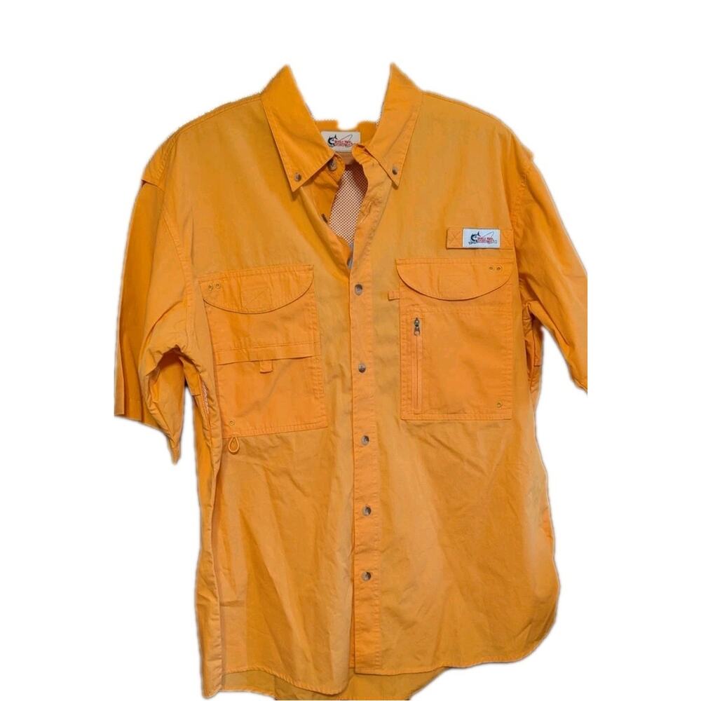 World Wide Sportsman Orange Fishing‎ Shirt Short Sleeves LARGE NEW NWT